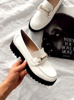 Princess Polly Saxton Loafers Cream