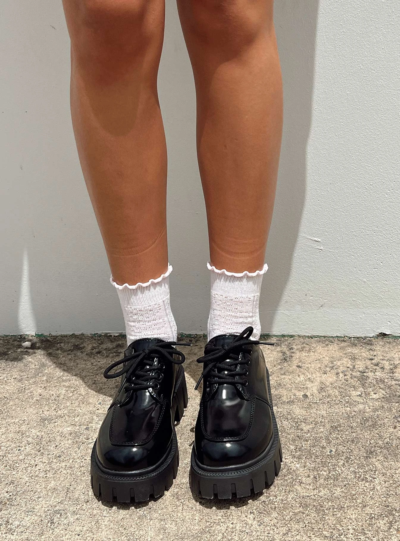 Princess Polly Josephine Lace Up Loafers Black 3 Princess Polly Josephine Lace Up Loafers Black