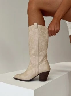 Princess Polly Zane Western Boot Stone -Best Shoes Shop 0 0615f79b 7da6 49d8 8602 542b4f639b65