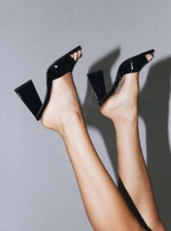 Princess Polly Agent Heels Black