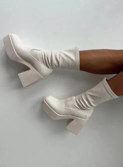 Windsor Smith Baddest Buttermilk Stretch Sock Boots