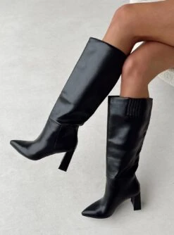 Princess Polly Vesper Knee High Boots Black