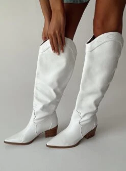 Princess Polly Orleans Western Boot White