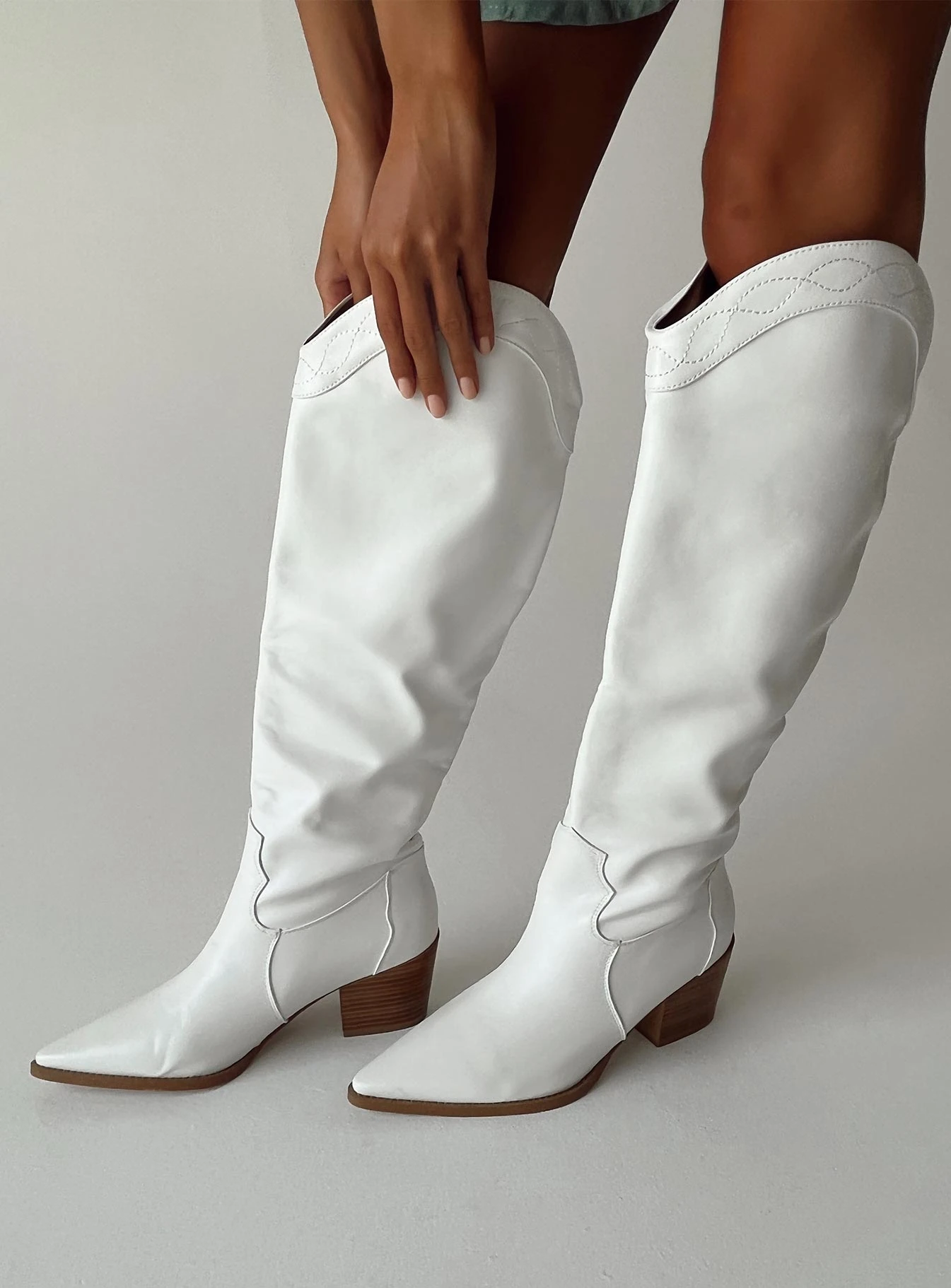 Princess Polly Orleans Western Boot White 3 Princess Polly Orleans Western Boot White