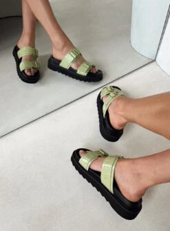 Princess Polly Ma Belle Sandals Matcha Croc