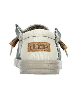 Hey Dude Men's Natural Teal Wally Linen Shoe -Best Shoes Shop 110798357 c