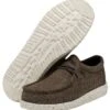 Hey Dude Men's Dark Brown Linen Wally Shoe -Best Shoes Shop 112471628 sole 1