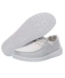 Hey Dude Women's Sparkling White Wendy Stretch Shoe
