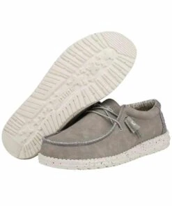 Hey Dude Men's Silver Birch Recycled Leather Wally Shoe