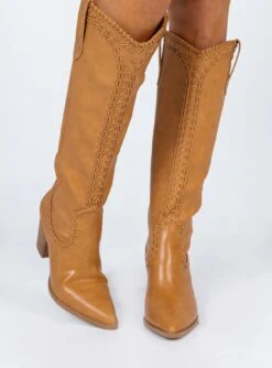 Billini Finley Knee High Western Boot Camel