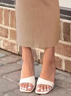 Princess Polly Ember Heels Bone Croc