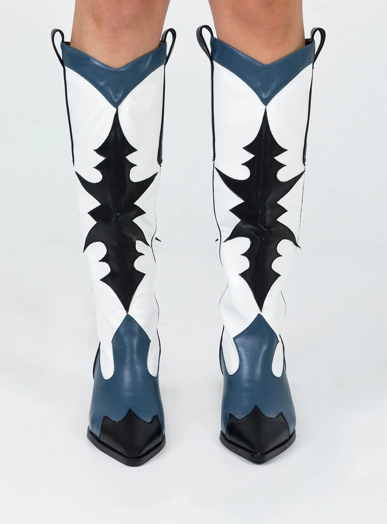 Princess Polly Izzard Western Boot Black / Navy 4 Princess Polly Izzard Western Boot Black / Navy - Image 2