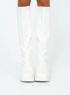 Princess Polly Westcott Knee High Boots White -Best Shoes Shop 1 f1a39432 66b4 4f08 af28 2121719ea701