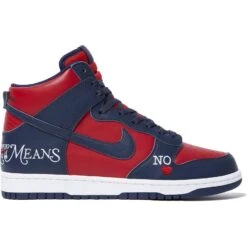 Supreme X Nike Dunk High 'By Any Means Navy Red'