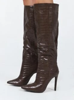 Princess Polly Leighton Boots Brown 8 Princess Polly Leighton Boots Brown -Best Shoes Shop 2O0A4499