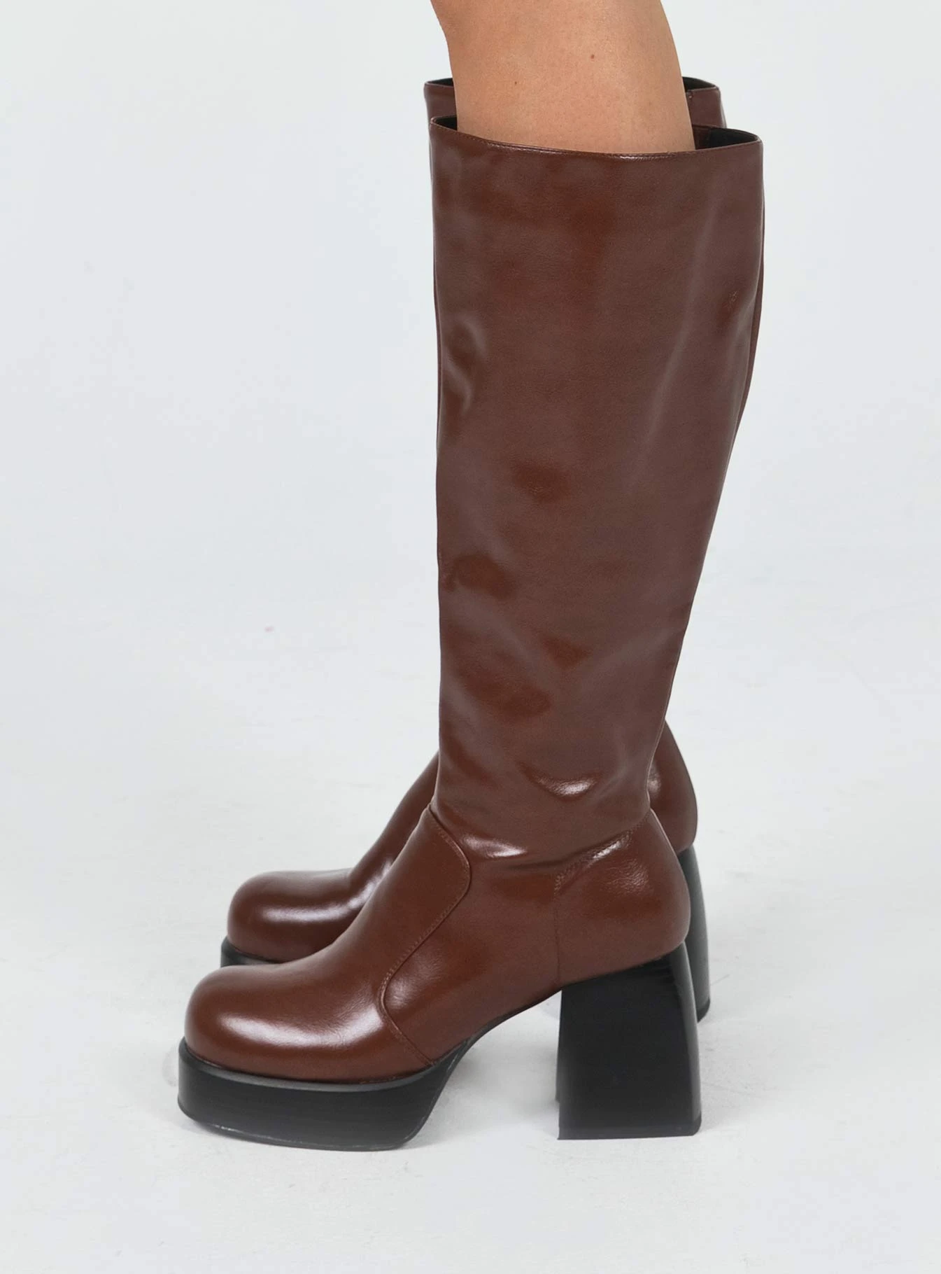 Princess Polly Sade Knee High Boots Brown 5 Princess Polly Sade Knee High Boots Brown - Image 3