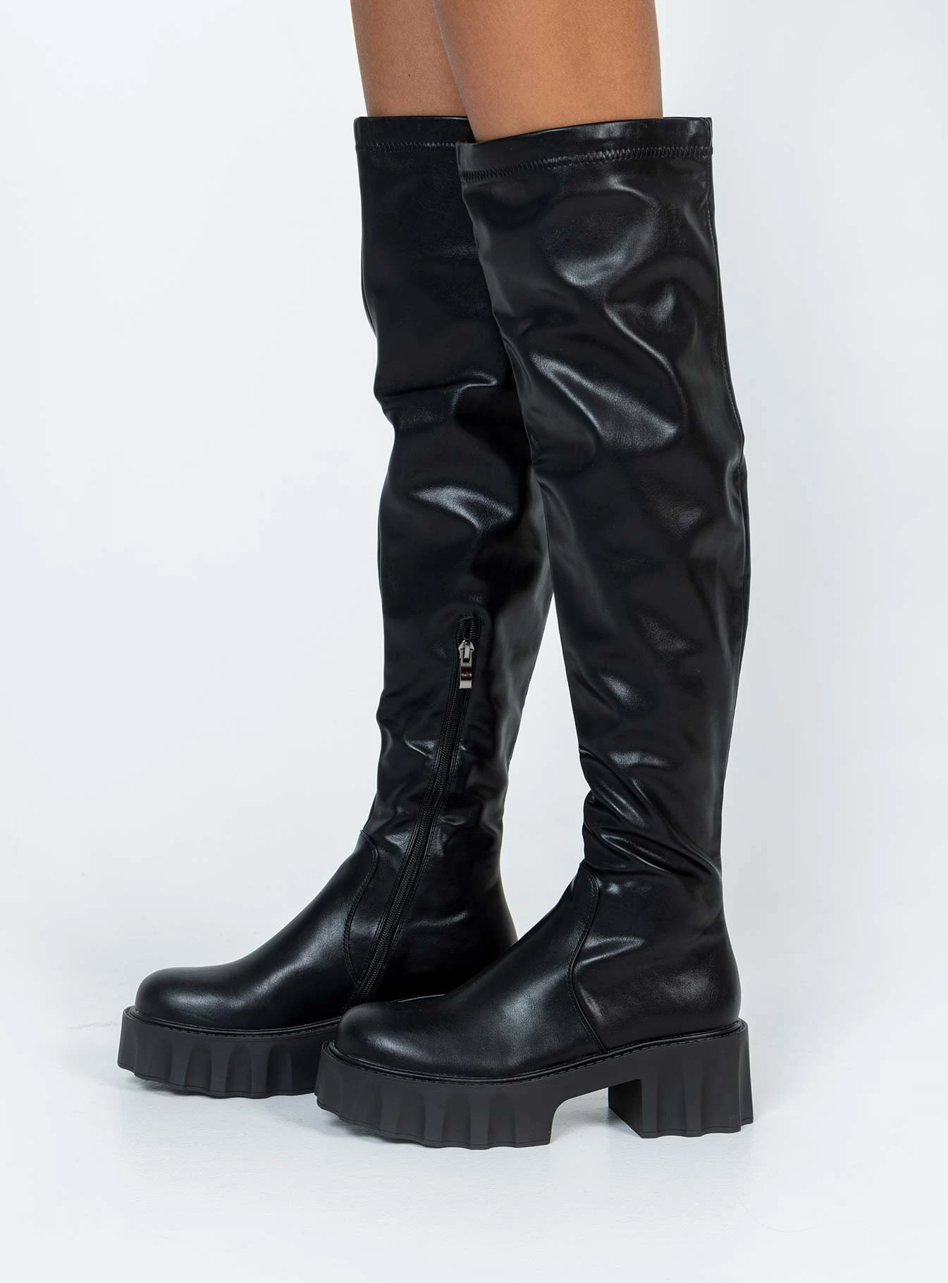 Princess Polly Costello Over The Knee Boots Black 5 Princess Polly Costello Over The Knee Boots Black - Image 3