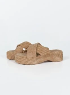 Princess Polly Kora Corduroy Sandals Beige -Best Shoes Shop 2 49439cd2 9fe0 4df9 80b4 3dcfc1c883ad