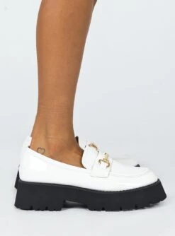 Princess Polly Riley Loafer Patent White -Best Shoes Shop 2 4b05ca39 a52d 48a3 ba9f adf3ea782e87