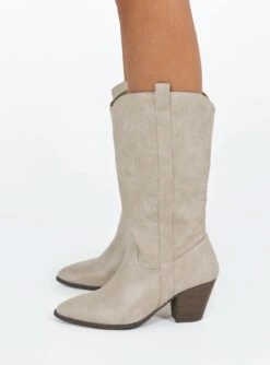 Princess Polly Zane Western Boot Stone -Best Shoes Shop 2 5c1f3c35 d971 4193 b765 5204ee7c3515