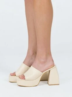 Shapiro Mules Platform Heels Bone -Best Shoes Shop 2 63f4deb4 913a 4341 bc5b 636811535048