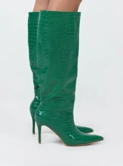 Princess Polly Yorke Knee High Boots Green -Best Shoes Shop 2 6bc5855c 6bdc 42da a666 a311c56ee6fa
