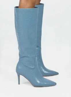 Princess Polly Kathleen Knee High Boot Blue -Best Shoes Shop 2 7c2584d6 88f7 4ceb 92c7 87cb89076055