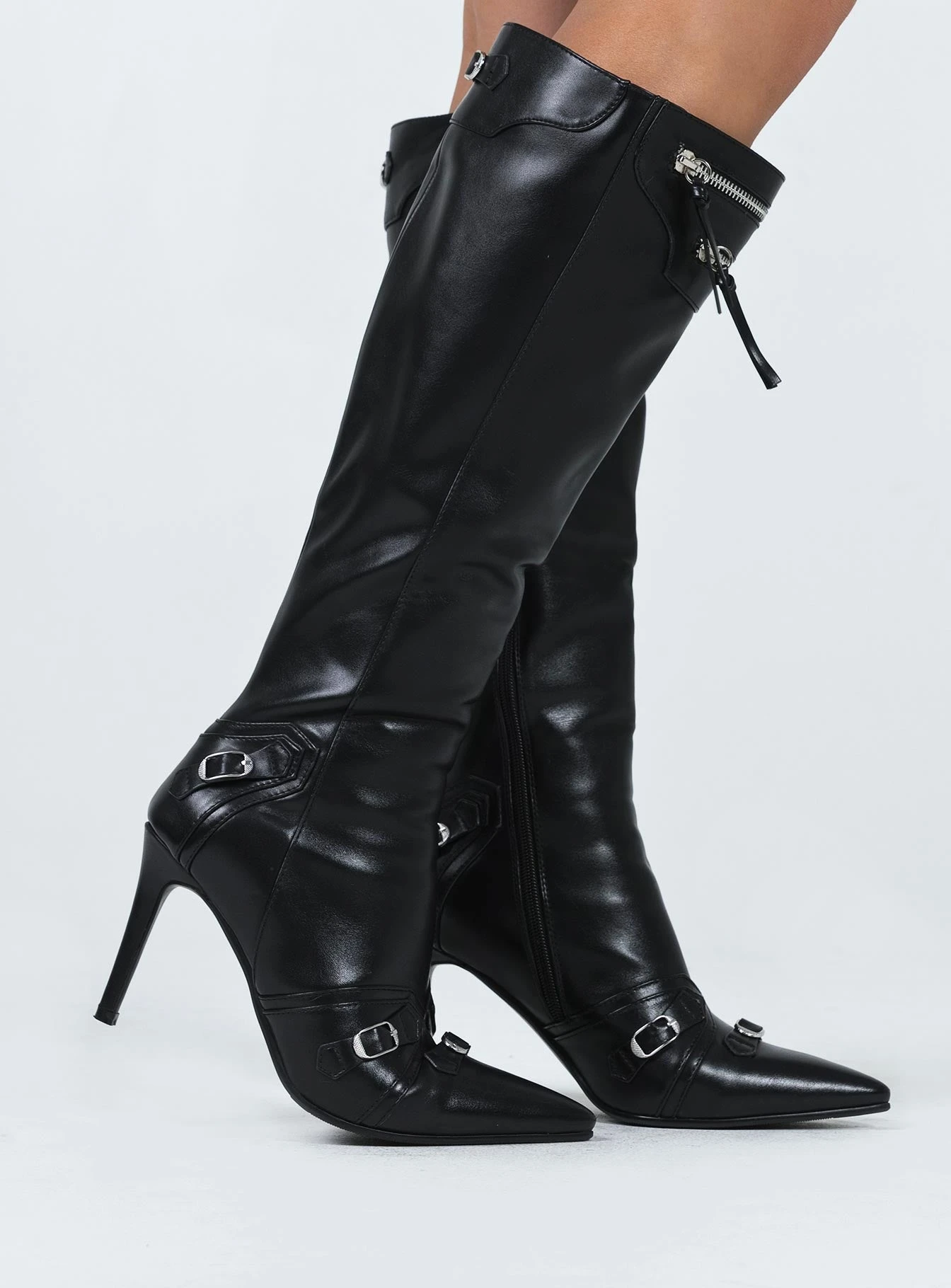 Princess Polly Regal Knee High Boots Black 5 Princess Polly Regal Knee High Boots Black - Image 3