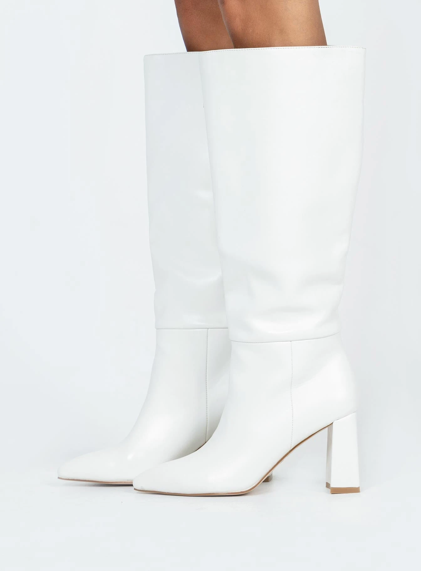Princess Polly Vesper Knee High Boots White 5 Princess Polly Vesper Knee High Boots White - Image 3