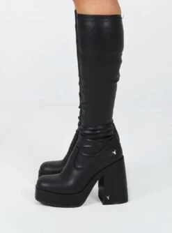 Windsor Smith Highkey Platform Knee High Boots Black -Best Shoes Shop 2 c00f84b1 573c 4e04 8afa 4a25544d6cc1