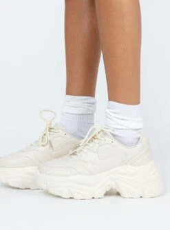 Princess Polly Blair Sneakers Ivory -Best Shoes Shop 2 c7208809 5f57 421a b1c0 0fece186b09b