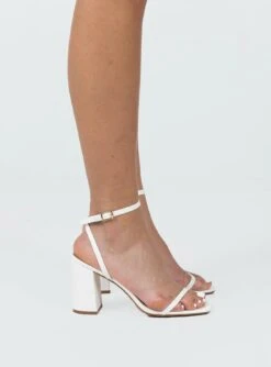 Princess Polly Nightfall Ankle Strap Block Heels Matte White -Best Shoes Shop 2 cd0df714 cdf6 42bd 987a 7697a39c09be