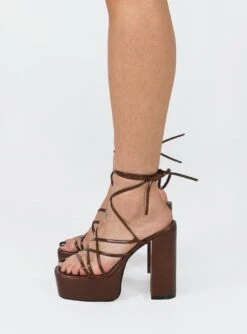 Princess Polly Amato Platform Heels Brown -Best Shoes Shop 2 db880a30 847c 4485 a83a 7343fe3d9961