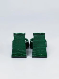 Princess Polly Headlines Heel Forest Green Croc -Best Shoes Shop 3 0379476e 8217 43de a33a 46d229c93652