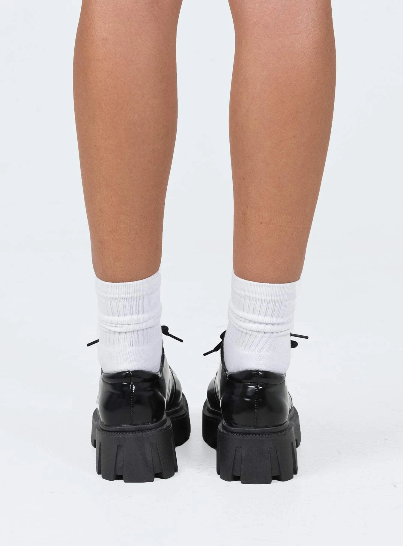 Princess Polly Josephine Lace Up Loafers Black 6 Princess Polly Josephine Lace Up Loafers Black - Image 4