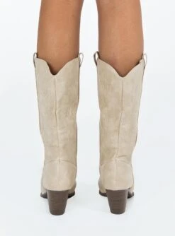 Princess Polly Zane Western Boot Stone -Best Shoes Shop 3 8e8ba9d9 565f 4466 970c 6c20e8fc96ca