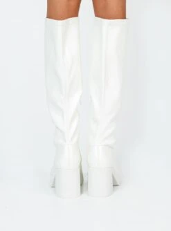 Princess Polly Westcott Knee High Boots White -Best Shoes Shop 3 d3ed7849 0b50 43ab 94ac 04858bb01251