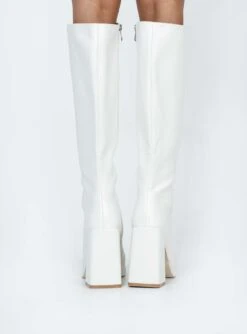 Princess Polly Montgomery Boot Matte White -Best Shoes Shop 3 d7eeb25f ba0a 48d3 8b33 44a7c1e01598