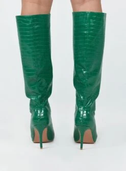 Princess Polly Yorke Knee High Boots Green -Best Shoes Shop 3 da737428 8ec4 40b8 bf30 fec0a79fed9a