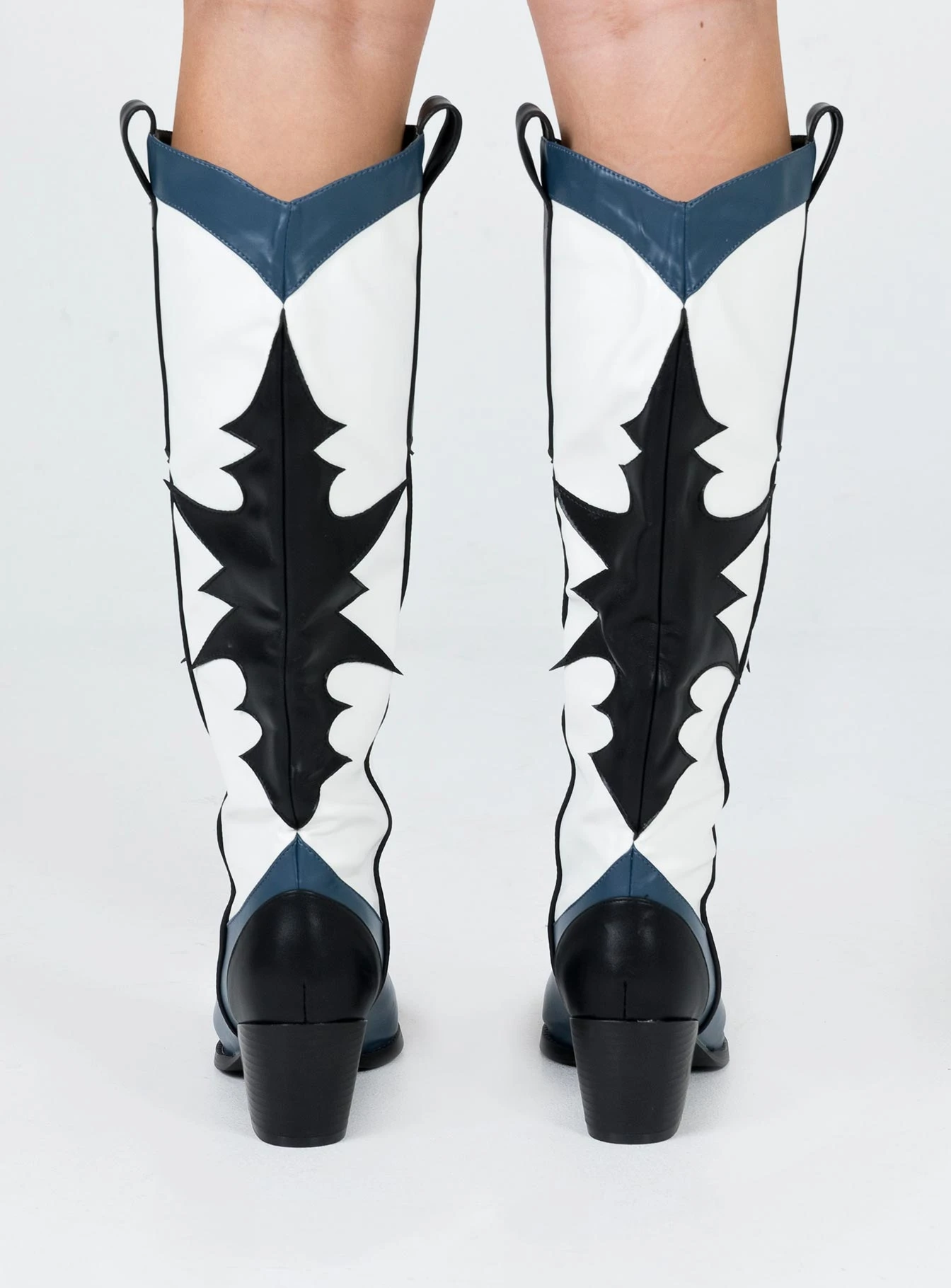 Princess Polly Izzard Western Boot Black / Navy 6 Princess Polly Izzard Western Boot Black / Navy - Image 4