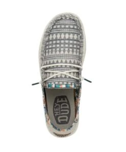 Hey Dude Women's Embroidery Grey Wendy Boho Shoe 6 Hey Dude Women's Embroidery Grey Wendy Boho Shoe -Best Shoes Shop 40054 1km b
