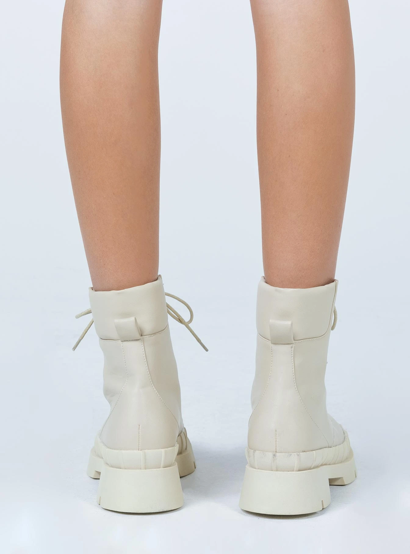 Princess Polly Round Up Boots Ecru 6 Princess Polly Round Up Boots Ecru - Image 4