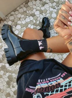 Princess Polly A La Mode Ribbed Sock Boots