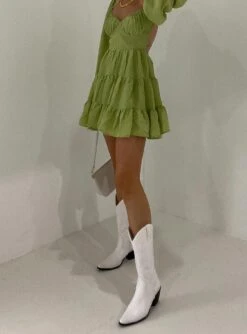 Therapy Clayton White Boots -Best Shoes Shop DANNY LONG SLEEVE MINI DRESS GREEN THERAPY CLAYTON WHITE BOOTS 9ee42a2d 061d 46b3 9351 0fccd7006968