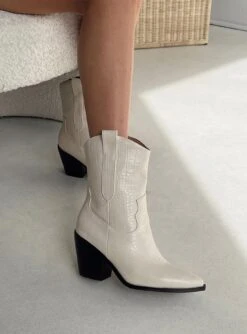 Best Shoes Shop 31 Princess Polly Jenny Croc Cowboy Boots Off White