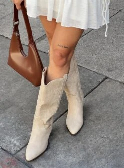 Princess Polly Zane Western Boot Stone